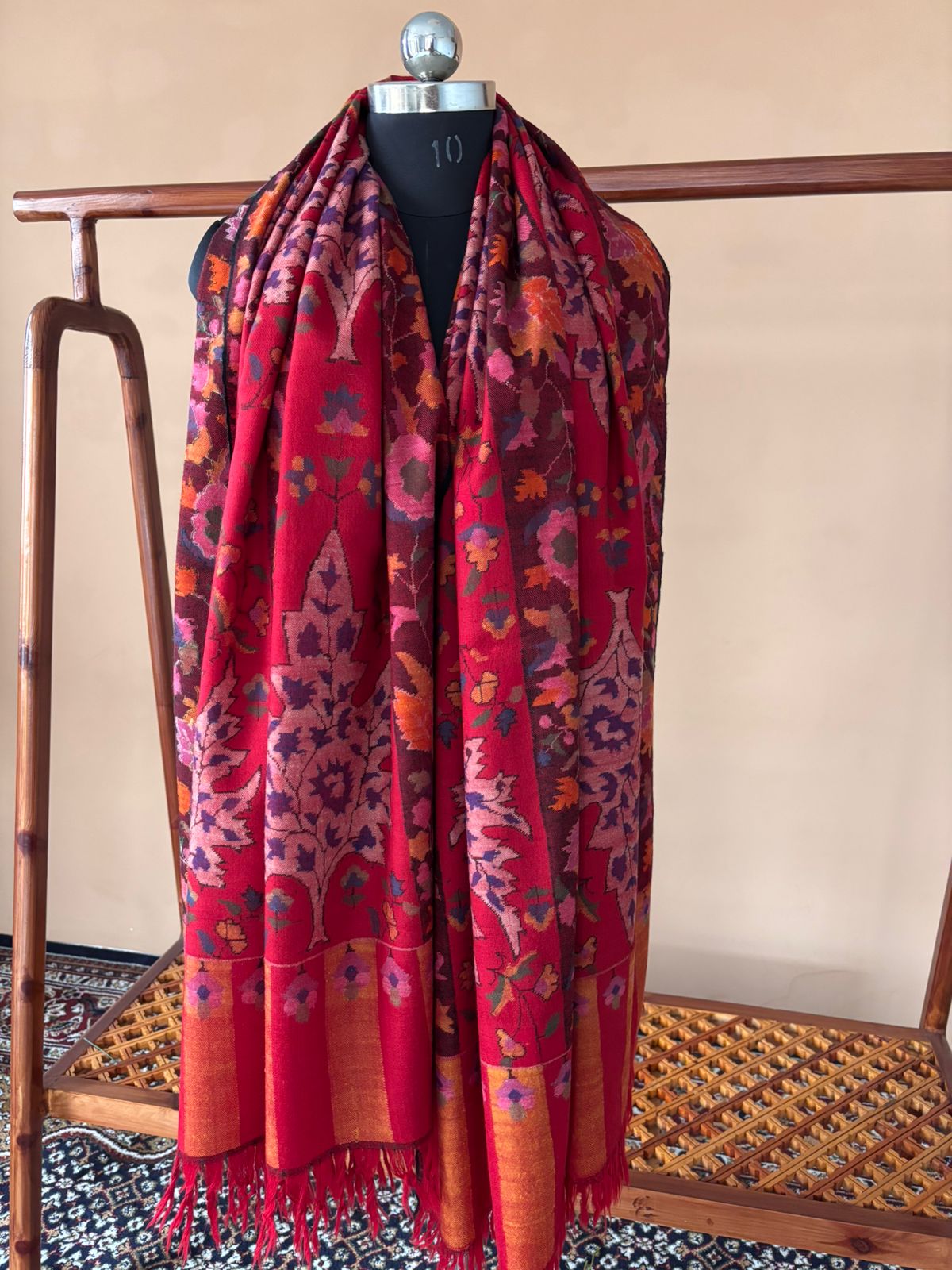 Handmade Chinar Pashmina Cashmere Kani jamawar shawl, cashmere wrap, Kashmir shawl.