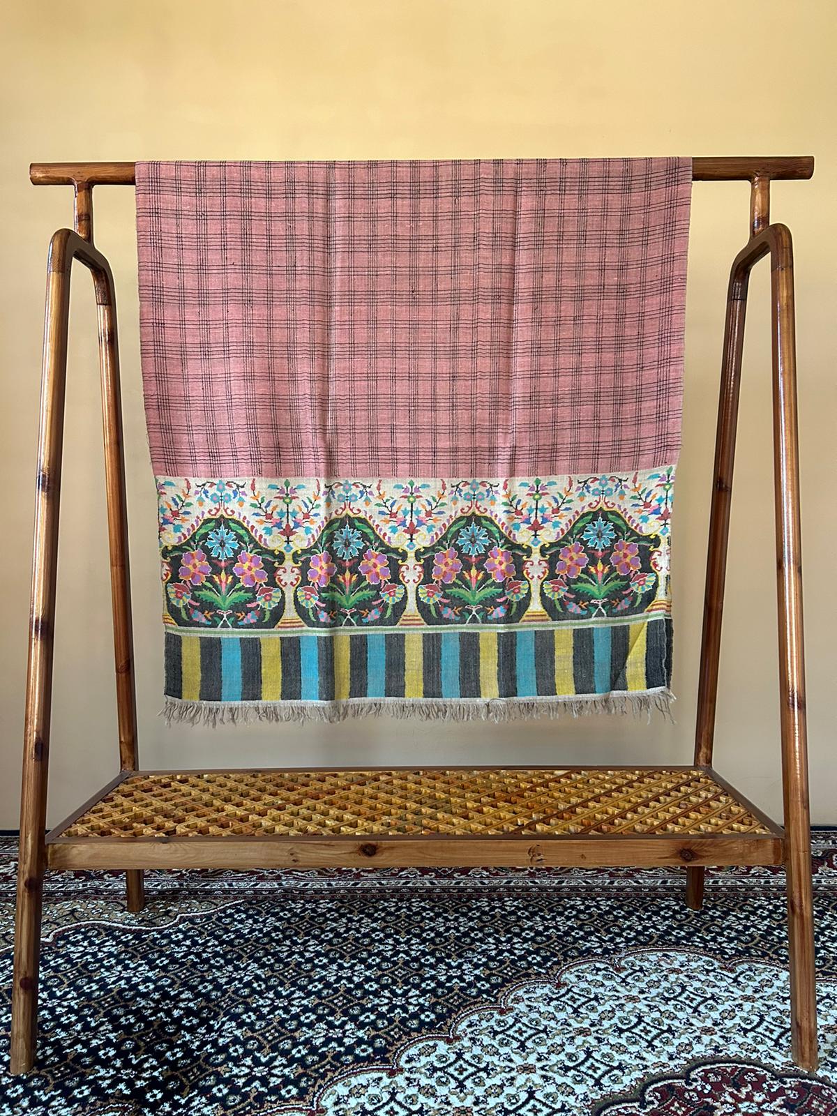 Gulabdaar Double Color Pure Handmade Kashmir Pashmina Kani 80x40 inches Kani