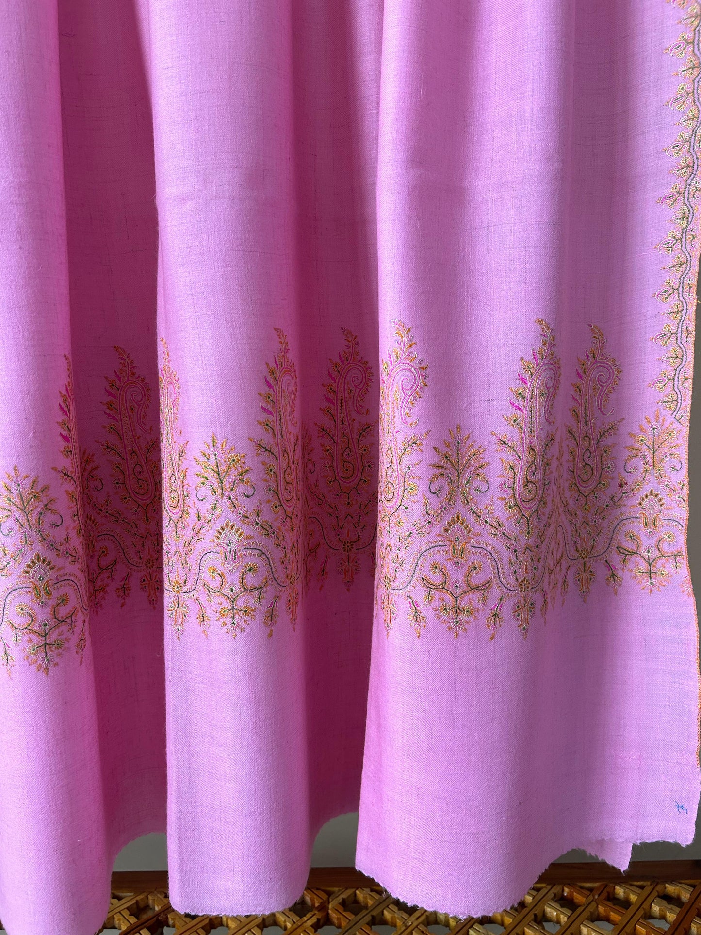 Fuchsia Pink Pure Cashmere Pashmina Sozni Embroidery Palladar Shawl/Wrap 80x40 inches Kashmir Shawl