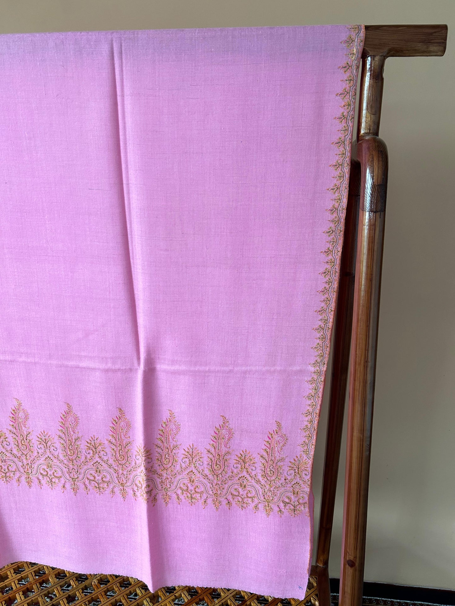 Fuchsia Pink Pure Cashmere Pashmina Sozni Embroidery Palladar Shawl/Wrap 80x40 inches Kashmir Shawl