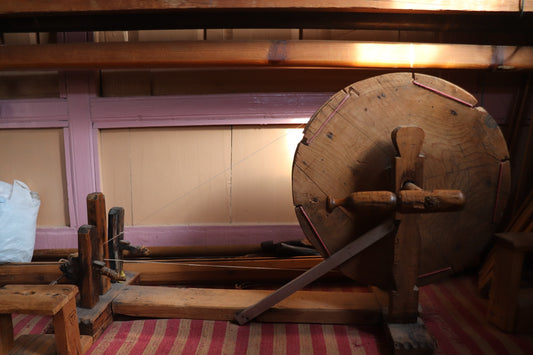 Traditional Spinning of Pashmina Fibre.