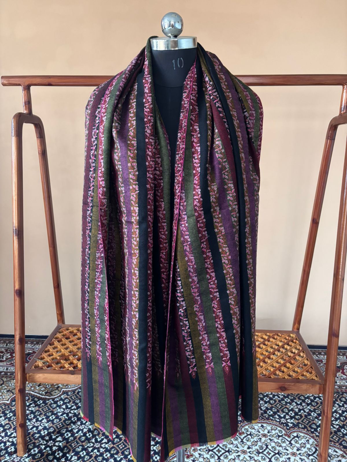 Masterpiece Vintage Khatras Embroidery Sozni Embroidery Handmade Cashmere Shawl Wrap