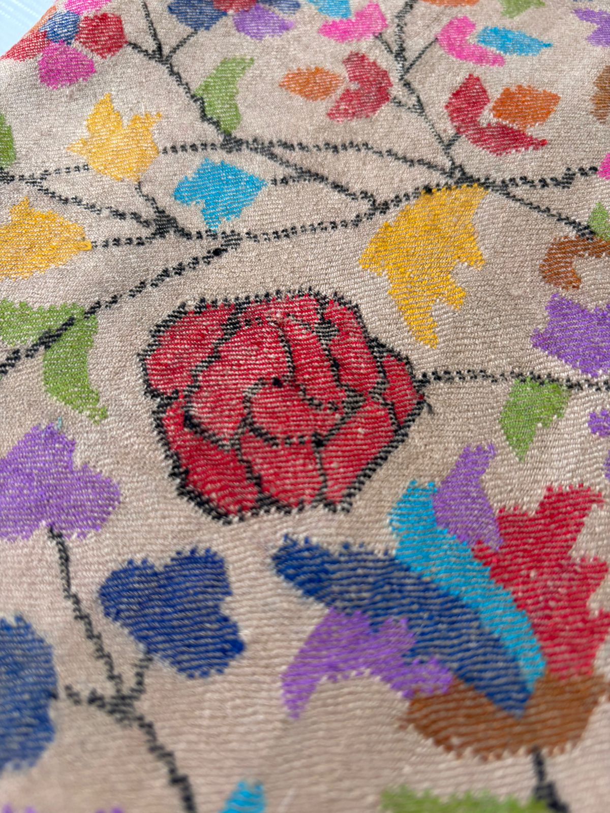 Masterpiece Natural Kani Pashmina Shawl Timeless Wrap Collector's Exclusive Handmade Handwoven