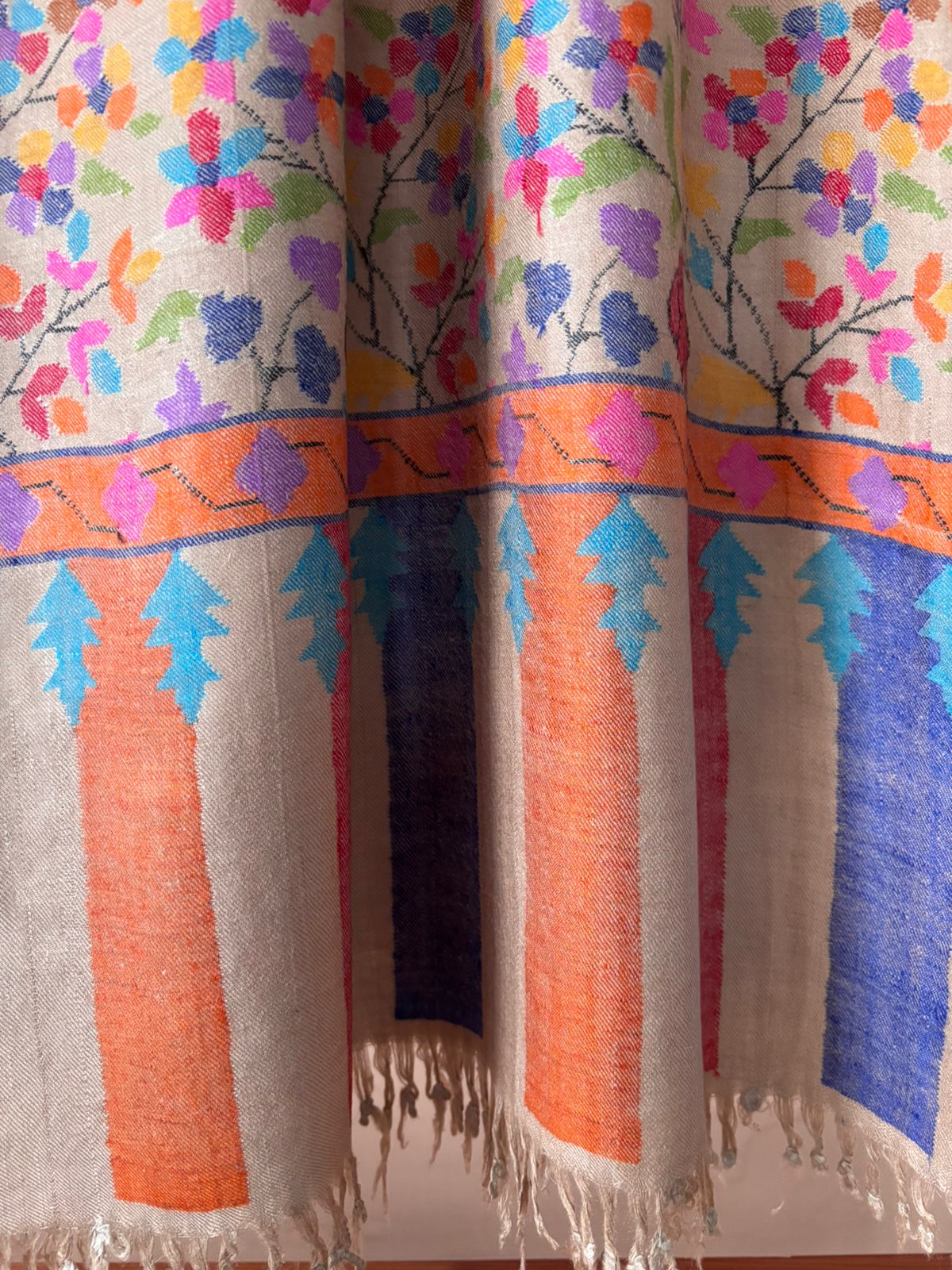 Masterpiece Natural Kani Pashmina Shawl Timeless Wrap Collector's Exclusive Handmade Handwoven
