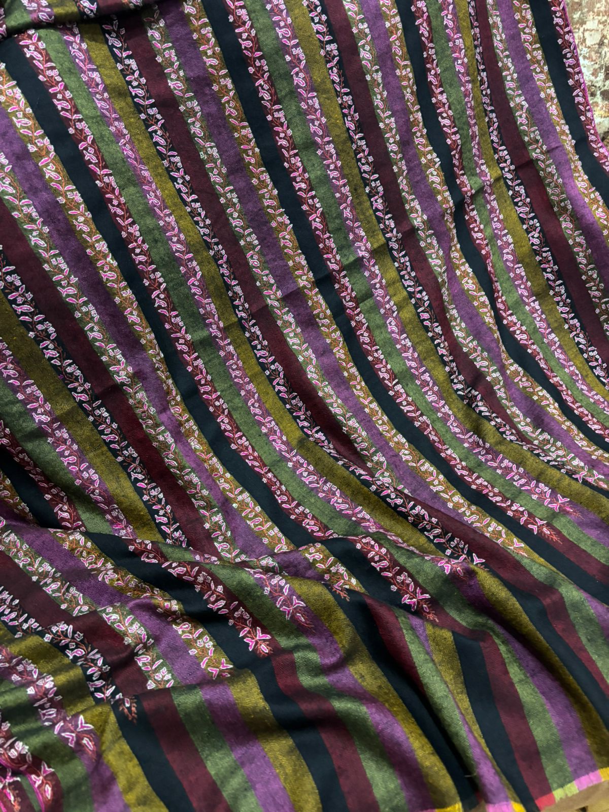 Masterpiece Vintage Khatras Embroidery Sozni Embroidery Handmade Cashmere Shawl Wrap